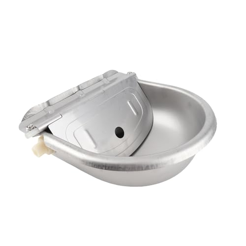 Wakects Edelstahl Automatische Wasserer -Haustier Water Bowl mit Schwimmender Kugel für Viehpferd Ziege Schafhund Lebensvise Farm von Wakects