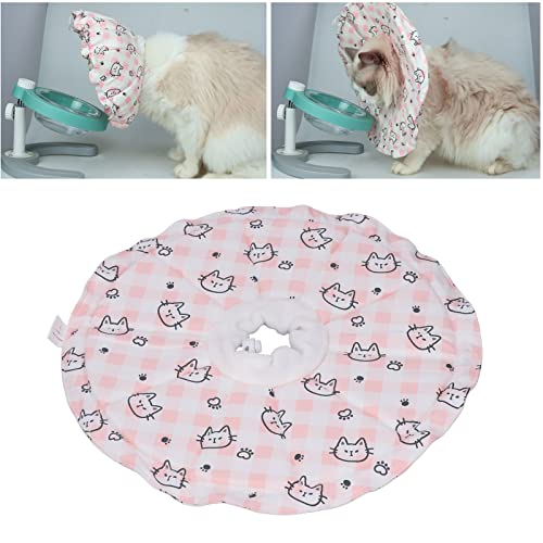 Wakects Elisabethanisches Halsband aus weicher Baumwolle, Schutzkragen für Katzen, verstellbares Kegelhalsband für Haustiere, erwachsene Katzen, Hunde S/M (Rosa) von Wakects