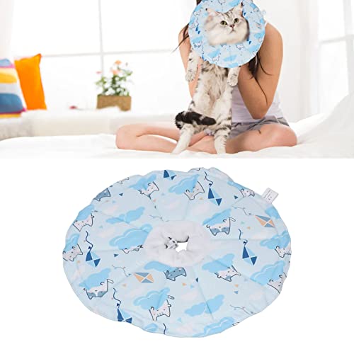 Wakects Elisabethanisches Halsband für Katzen, weich, aus Baumwolle, Schutzhalsband für Katzen, verstellbar, für Haustiere, erwachsene Katzen, Hunde S/M (Blau) von Wakects