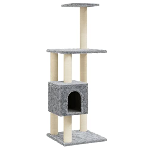 Wakects Katzenbaum, Turm für Katzen, hellgrau, platzsparend, für Schlafzimmer für Katzen von Wakects