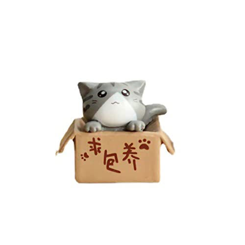 Wakects Schlechtes Box -Katzenmodell mit Exquisitem Design, Ideal für, Vielseitige Dekoration mit Lebendigen Farben für den Langlebigen Gebrauch (Grey) von Wakects