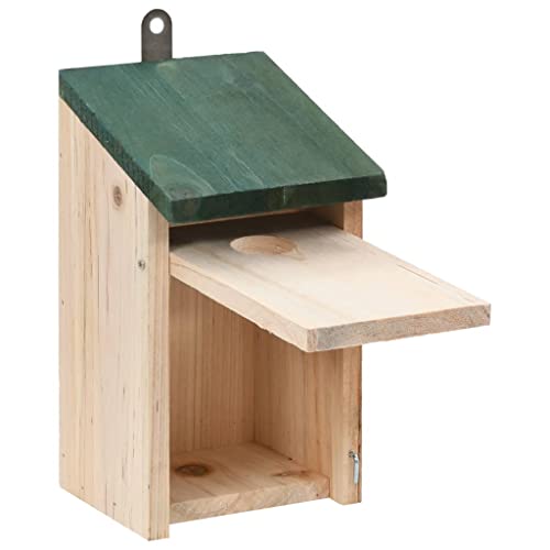 Wakects Vogelhäuser, 4 Stück Vogelhäuschen aus Holz mit Belüftungsloch zum Aufhängen im Garten, Vogelhäuser, Vogelnestkasten, 4,7 x 4,7 x 8,7 x 8,7 cm von Wakects