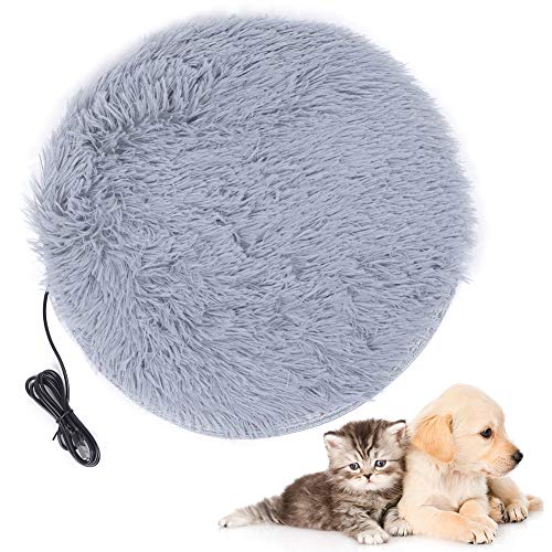 Wakects Wärmematte für Hunde und Katzen, 40 x 40 cm, abnehmbar und waschbar, Wärmedecke für Haustiere, Bett für Hunde und Katzen (Grau-Silber) von Wakects