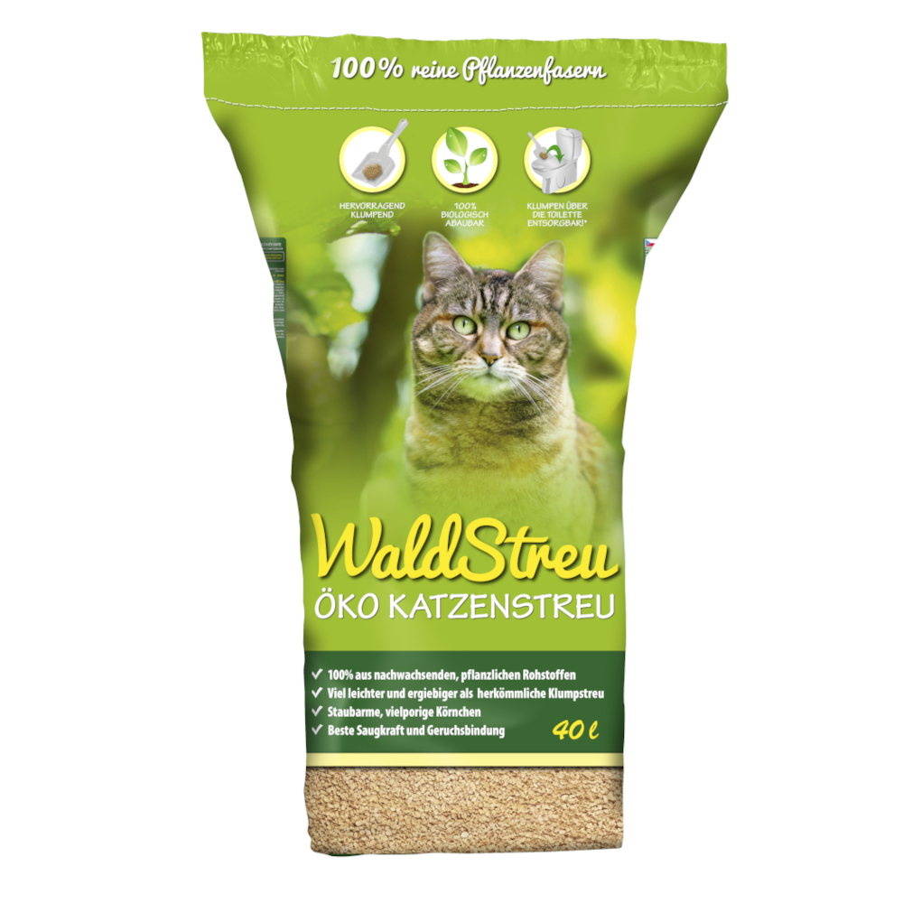 WaldStreu Öko-Katzenstreu - Sparpaket: 2 x 40 l (20 kg) von WaldStreu