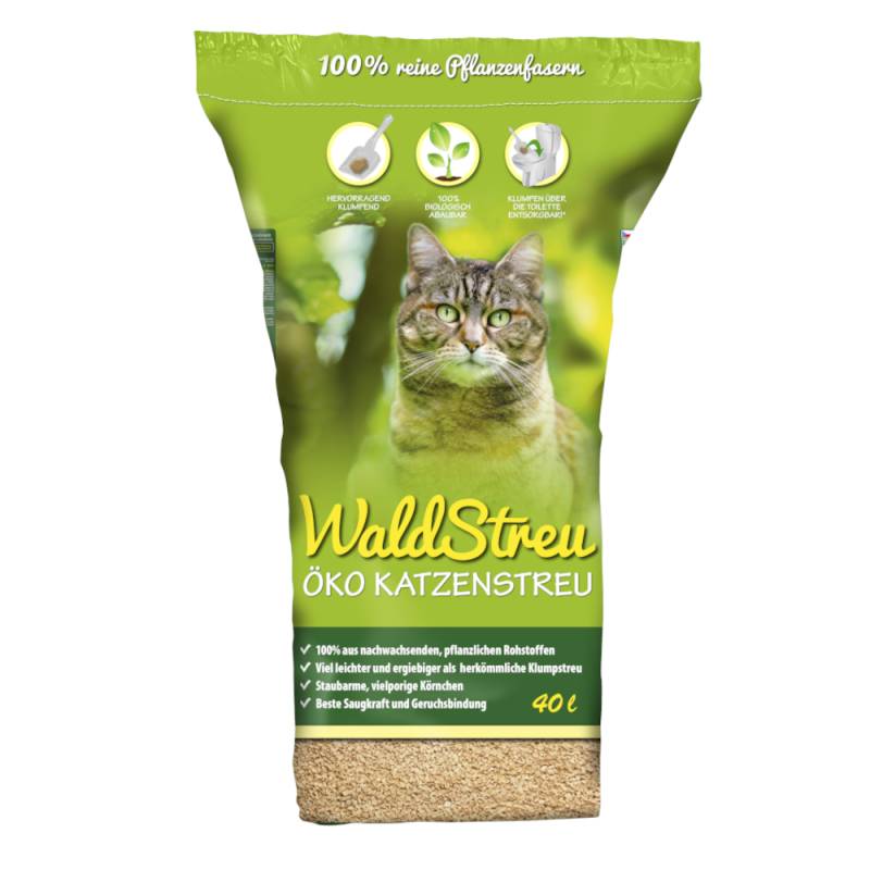 WaldStreu Öko-Katzenstreu - Sparpaket: 2 x 40 l (20 kg) von WaldStreu