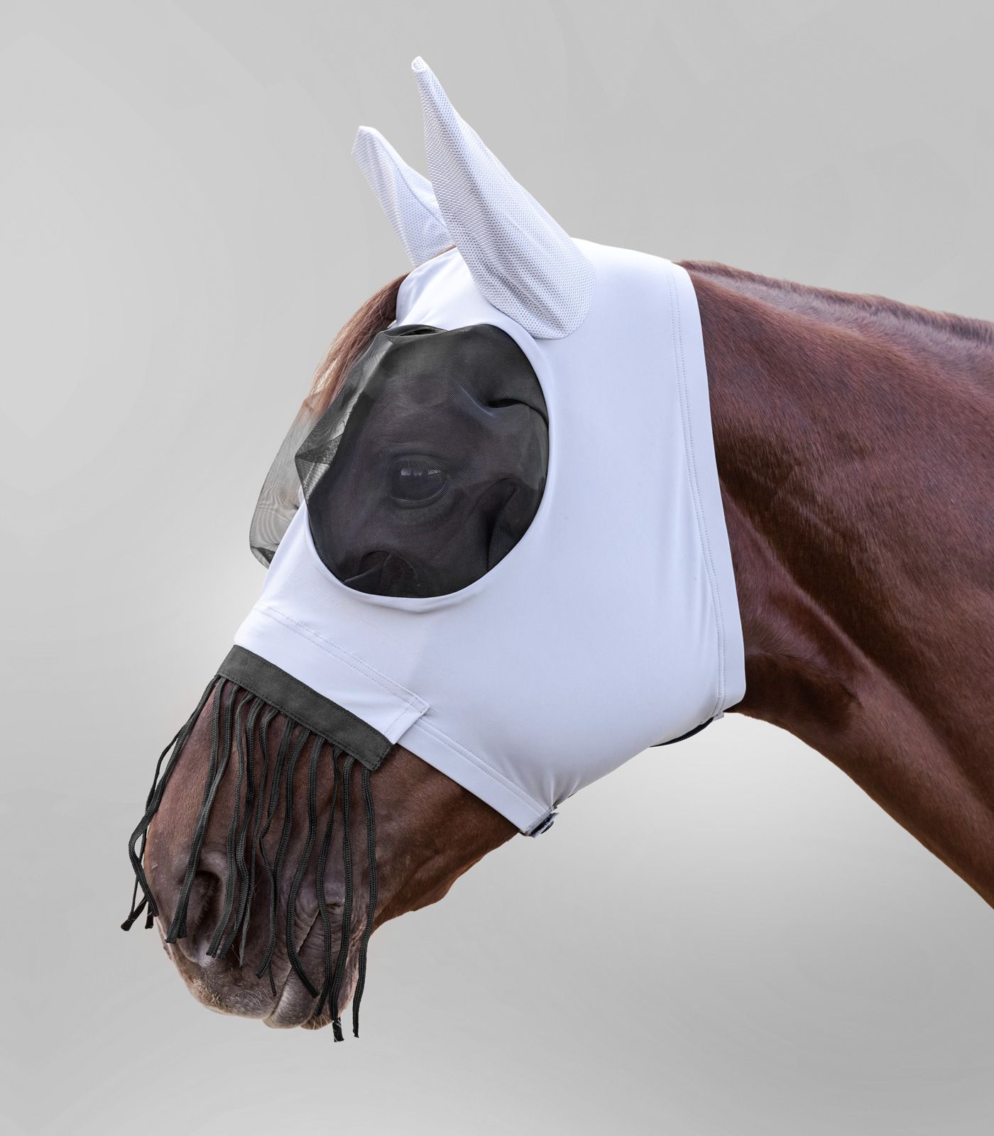 Waldhausen Fliegenmaske Puck mit Nasenfransen silbergrau, Shetty Waldhausen Fliegenmaske Puck mit Nasenfransen silbergrau, Shetty von Waldhausen