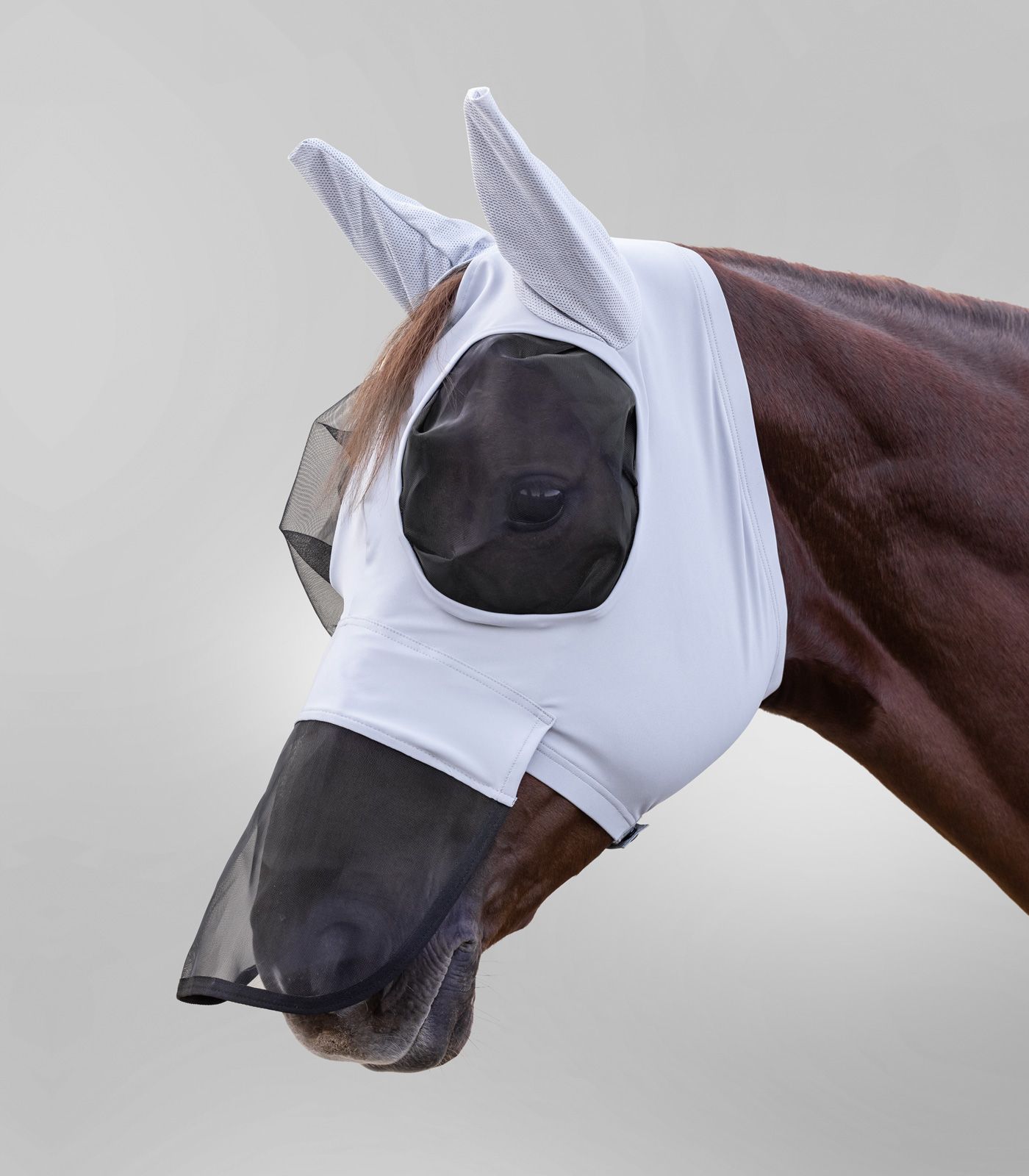 Waldhausen Fliegenmaske Puck mit Nasenschutz silbergrau, Pony Waldhausen Fliegenmaske Puck mit Nasenschutz silbergrau, Pony von Waldhausen