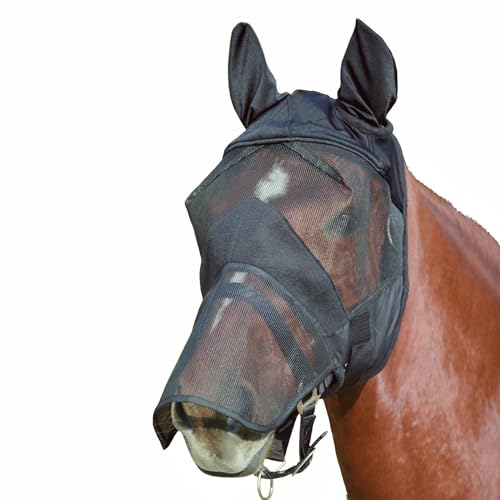 WALDHAUSEN Premium Fliegenmaske mit Ohren Warmblut, schwarz von WALDHAUSEN