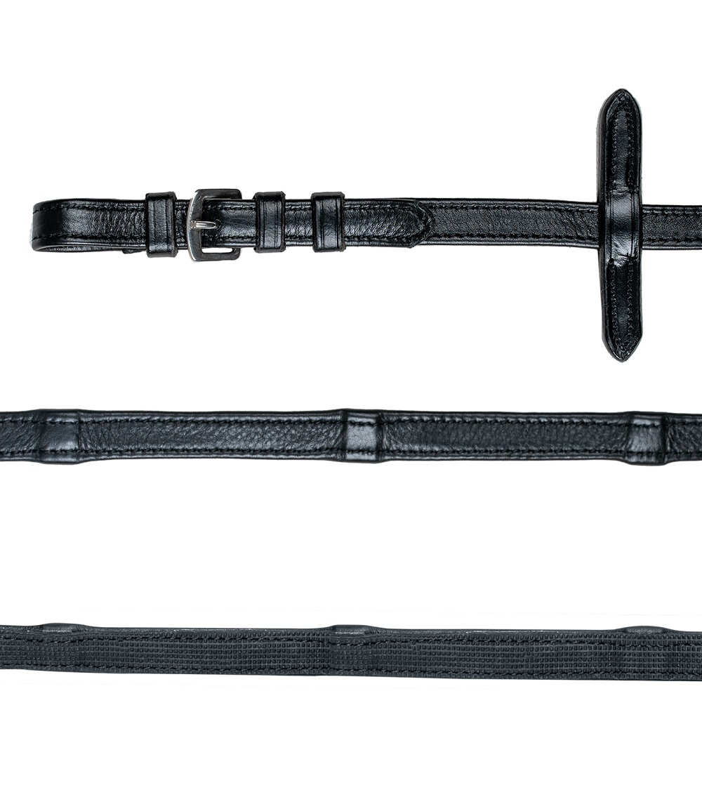 Waldhausen Gummi-Lederzügel Schwarz Waldhausen Gummi-Lederzügel Schwarz von Waldhausen