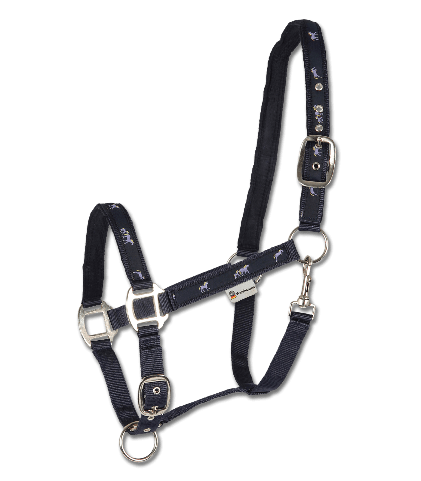 Waldhausen Halfter Pferdemotiv Marineblau, Pony von Waldhausen