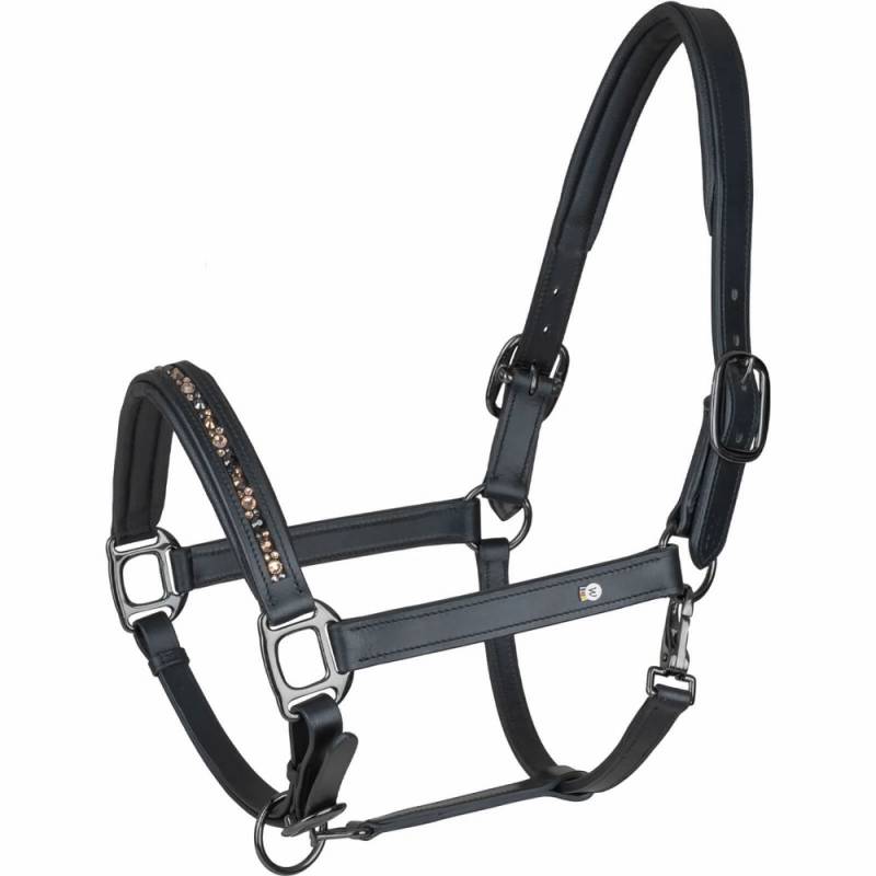 Waldhausen Lederhalfter Crystal Schwarz/ Grau, Gr. Vb von Waldhausen