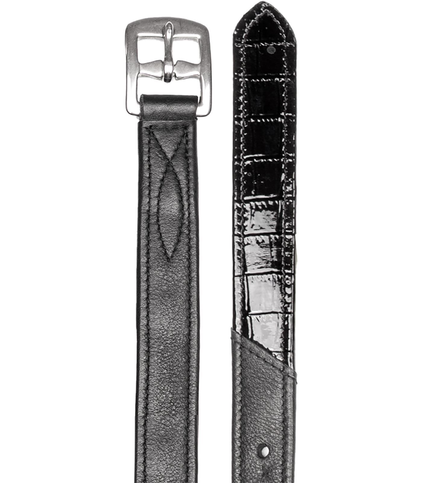 Waldhausen Steigbügelriemen Kroko, X-Line Schwarz, 150 cm Waldhausen Steigbügelriemen Kroko, X-Line Schwarz, 150 cm von Waldhausen