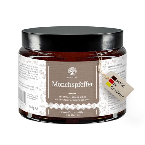 Waldkraft Mönchspfeffer für Hunde | 100 % Vitex Agnus-castus Pulver | Unterstützung der natürlichen Hormonbalance für Rüden & Hündinnen | 160 g im Braunglas Waldkraft Mönchspfeffer für Hunde | 100 % Vitex Agnus-castus Pulver | Unterstützung der natürlichen Hormonbalance für Rüden & Hündinnen | 160 g im Braunglas von Waldkraft