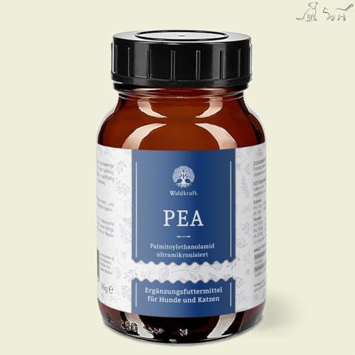 Waldkraft PEA Pulver für Hunde & Katzen – Ergänzungsfuttermittel mit Palmitoylethanolamid – ultramikronisiert für optimale Aufnahme – 36 g im Braunglas - 100% Made in Germany von Waldkraft