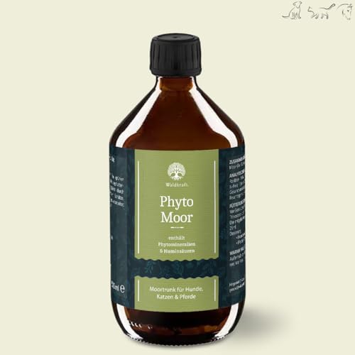Waldkraft Phyto Moor für Hunde & Katzen – naturreines Trinkmoor mit Huminsäure & Mikromineralien in 500 ml Braunglasflasche – aus österreichischem Heilmoor – 100% Made in Germany von Waldkraft