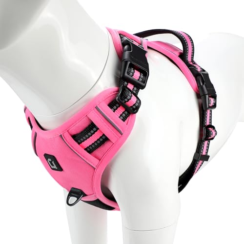 Hundegeschirr, No-Pull Hundegeschirr, Brustgeschirr für kleine, Grosse, mittelgroße Hunde, Weich Atmungsaktiv Einstellbar Reflektierend Hundegeschirr Anti Zug mit Gepolstert Griff, Rosa,XL Hundegeschirr, No-Pull Hundegeschirr, Brustgeschirr für kleine, Grosse, mittelgroße Hunde, Weich Atmungsaktiv Einstellbar Reflektierend Hundegeschirr Anti Zug mit Gepolstert Griff, Rosa,XL von Waldseemüller