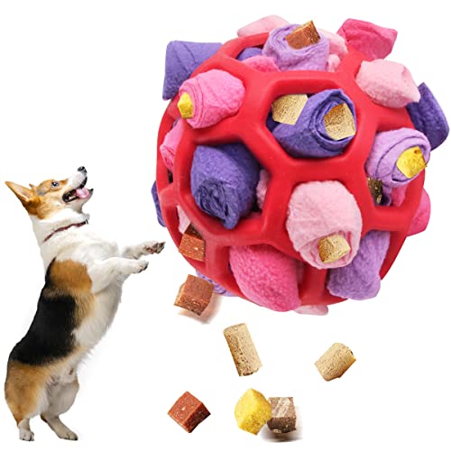 Waldspring Schnüfelball für Hunde, Snuffi Master Hund, Schnüffelball für Mittelgroße, Kleine Hund Gummi Anwendbar (Rosa) von Waldspring