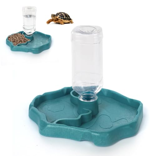 Waldspring Reptilien Schildkröte Futternapf, Terrarium Wasserschale, Futter Wasserspender Geeignet für Schildkröten, Geckos, Schlangen, Frösche usw Reptilienhaustier (Blue) von Waldspring