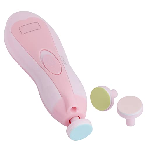 Elektrischer Babynagel Trimmer Leise LED -Licht 4 -Gang Einstellungen 6 in 1 für Babys und Erwachsene mit 6 Schleifköpfen Tragbares Nagellackwerkzeug (PINK) von Walfront