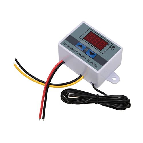 Industrieller Digitaler Temperaturregler-Thermostat mit Wasserdichter Sonde für Brut-Inkubations-Klimaanlage, XH-W3001 Temperaturreglerschalter -50~110 °C (24V/240W) von Walfront