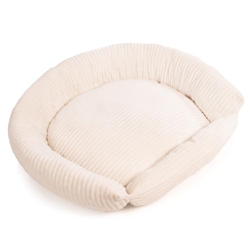 Wallace & Jones | Hundebett Cordo - Breitcord-Obermaterial samtweich - beige | L | ca. 130 x 125 x 25 cm von Wallace & Jones