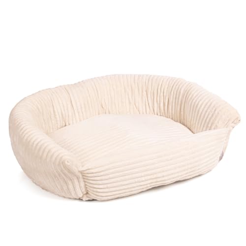 Wallace & Jones | Hundebett Cordo - Breitcord-Obermaterial samtweich - beige | M | ca. 115 x 100 x 20 cm von Wallace & Jones