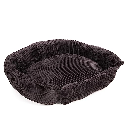 Wallace & Jones | Hundebett Cordo - Breitcord-Obermaterial samtweich - schwarz | M | ca. 115 x 100 x 20 cm von Wallace & Jones
