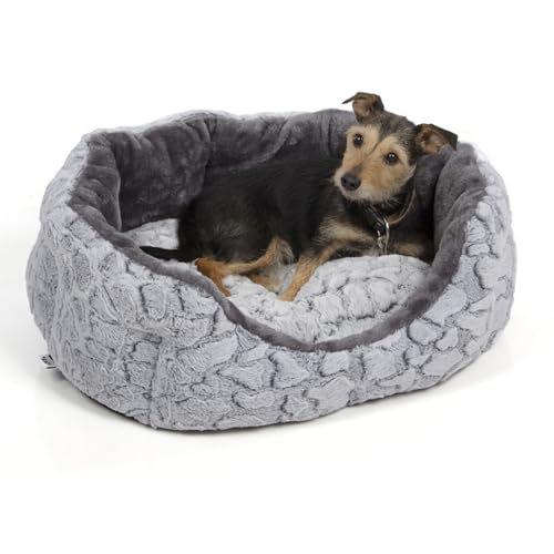 Wallace & Jones | Premium Hundebett York inkl. weichem Hundekissen für mittelgroße Hunde, Flauschiges Hundebett, Rutschhemmende Unterseite | 75 x 60 x 15 cm von Wallace & Jones