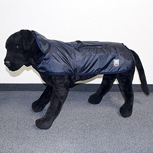 Wallace & Jones | Hundemantel Eisbär | Regenmantel | Rain Coat Pocket Dunkelblau Rückenlänge ca. 75cm von Wallace & Jones