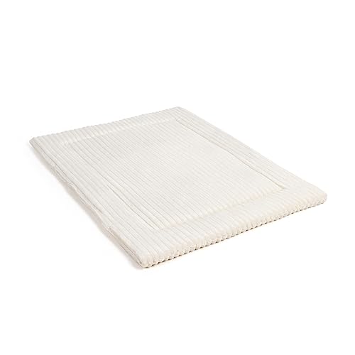 Wallace & Jones | Hundekissen mittelgroße Hunde waschbar, ca. 90 x 70 cm, Hunde Liegematte Cardi, Liegedecke L, Hundematte samtartiges Breitcordstoff, Farbe beige von Wallace & Jones
