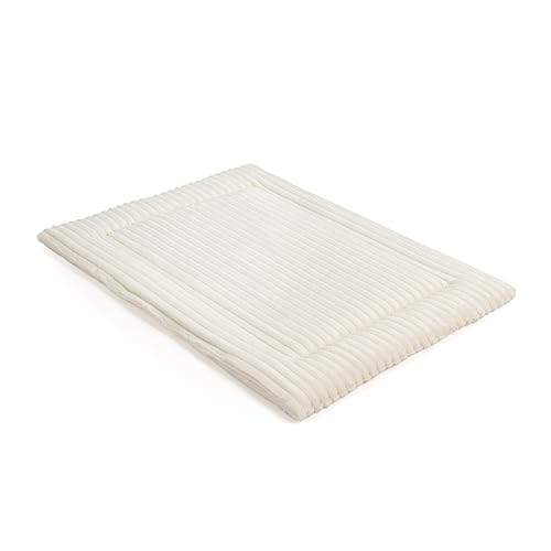 Wallace & Jones | Hundekissen mittelgroße Hunde waschbar, ca. 75 x 55 cm, Hunde Liegematte Cardi, Liegedecke M, Hundematte samtartiges Breitcordstoff, Farbe beige von Wallace & Jones