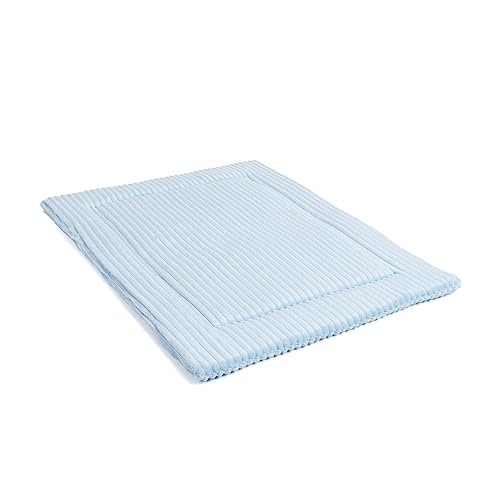 Wallace & Jones | Hundekissen mittelgroße Hunde waschbar, ca. 90 x 70 cm, Hunde Liegematte Cardi, Liegedecke L, Hundematte samtartiges Breitcordstoff, Farbe hellblau von Wallace & Jones