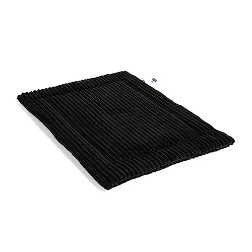 Wallace & Jones | Hundekissen mittelgroße Hunde waschbar, ca. 75 x 55 cm, Hunde Liegematte Cardi, Liegedecke M, Hundematte samtartiges Breitcordstoff, Farbe schwarz von Wallace & Jones