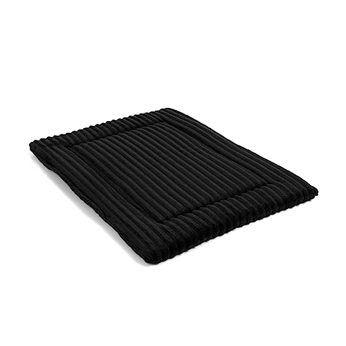 Wallace & Jones | Hundekissen kleine Hunde waschbar, ca. 60 x 45 cm, Hunde Liegematte Cardi, Liegedecke S, Hundematte samtartiges Breitcordstoff, Farbe schwarz von Wallace & Jones