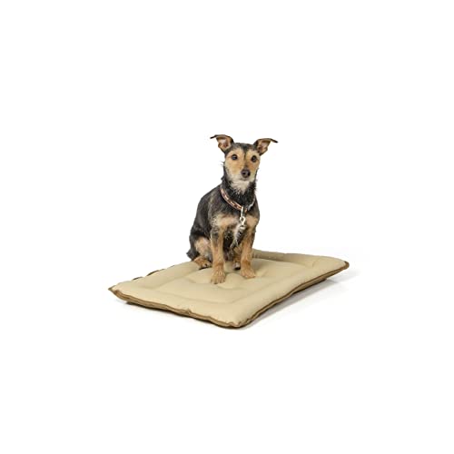 Wallace & Jones | Wendedecke pflegeleicht waschbar bis 95°C - gepolsterte Indoor/Outdoor Liegedecke für Hunde | Hundedecke - 60 x 45 cm - Beige/Braun von Wallace & Jones