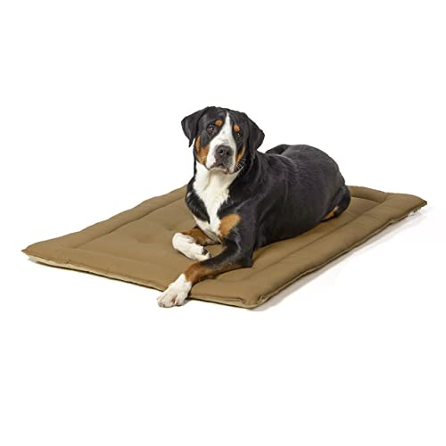 Wallace & Jones | Wendedecke pflegeleicht waschbar bis 95°C - gepolsterte Indoor/Outdoor Liegedecke für Hunde | XL - 130 x 90 cm - Beige/Braun von Wallace & Jones