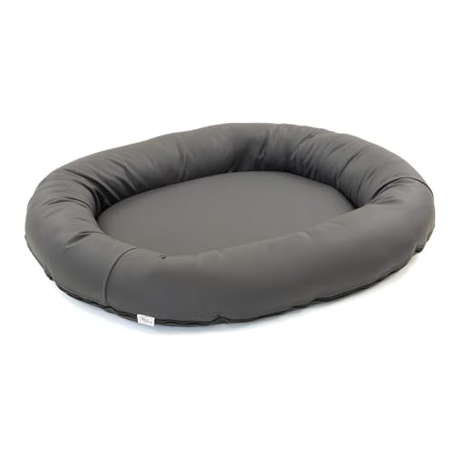 Wallace & Jones | Premium Hundebett Bolton Hundesofa 95x81 cm Hundecouch aus Kunstleder Hundebett für mittelgroße Hunde, verdeckter Zipper, waschbar, rutschfest, dunkelgrau Wallace & Jones | Premium Hundebett Bolton Hundesofa 95x81 cm Hundecouch aus Kunstleder Hundebett für mittelgroße Hunde, verdeckter Zipper, waschbar, rutschfest, dunkelgrau von Wallace & Jones