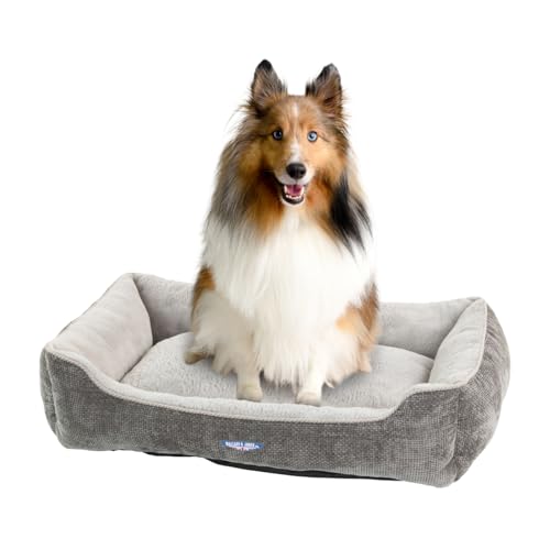 Wallace & Jones | Hundebett Dunrobin - rechteckiges Haustierbett, Kratzfest, kuschelig - Grau | L | 91 x 61 x 20 cm Wallace & Jones | Hundebett Dunrobin - rechteckiges Haustierbett, Kratzfest, kuschelig - Grau | L | 91 x 61 x 20 cm von Wallace & Jones