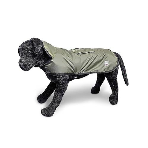 Wallace & Jones | Hundemantel Eisbär | Regenmantel | Rain Coat Pocket Dunkelgrau Rückenlänge ca. 95cm von Wallace & Jones
