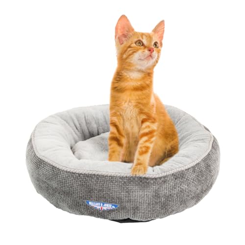 Wallace & Jones | Katzenbett Balmoral - rundes Haustierbett, Kratzfest, kuschelig- Grau | S | 51 x 51 x 15 cm Wallace & Jones | Katzenbett Balmoral - rundes Haustierbett, Kratzfest, kuschelig- Grau | S | 51 x 51 x 15 cm von Wallace & Jones