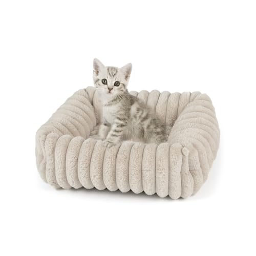 Wallace & Jones | Katzenbett Mary - Breitcord Optik - Sand | S | ca. 51 x 46 x 15 cm von Wallace & Jones