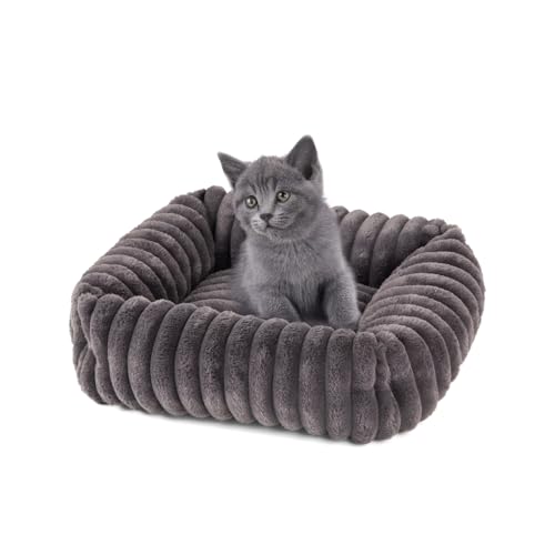 Wallace & Jones | Katzenbett Mary - Breitcord Optik - anthrazit | S | ca. 51 x 46 x 15 cm von Wallace & Jones