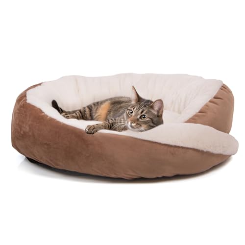 Wallace & Jones | Katzenbett rund Grace - gemütlicher Katzenkorb große Katzen | Schlafplatz, Katzenbett mit Rand, rutschfest | braun-beige | Größe M | ca. 60 x 60 x 18 cm Wallace & Jones | Katzenbett rund Grace - gemütlicher Katzenkorb große Katzen | Schlafplatz, Katzenbett mit Rand, rutschfest | braun-beige | Größe M | ca. 60 x 60 x 18 cm von Wallace & Jones