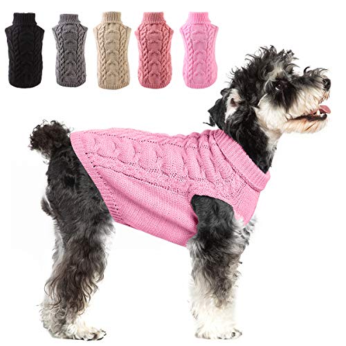 Wallfire Haustier-Pullover für Hunde, weich, warm, gestrickt, klassischer Strickpullover, Winterkleidung für kleine, mittelgroße und große Hunde von Wallfire