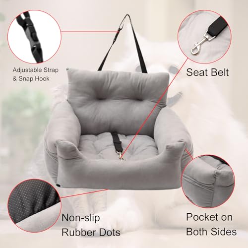 Walmeck Autositzhundbett Multifunktionales Design Haustierfsofa Robus Sicherheitsgürtel Bequeme Materialspeicherbeutel Alle Jahreszeiten - (Polyester) von Walmeck