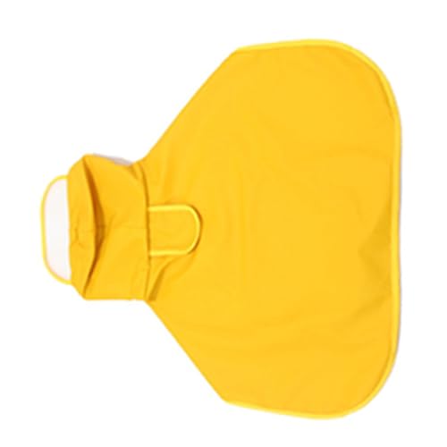 Walmeck Hund Regenmantel Klarer Kapuze Poncho Regenmantel für Mittelgroße Hunde Bauchschutz Hochkragen Elastische Einstellung Gelb M L XL 2XL 3XL (XL) von Walmeck