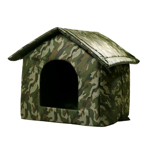 Walmeck Outdoor Cat House Streuner Katzenhundhaus Wind Regenschild Hochwertige Oxford Stoff wasserdichte Feuchtigkeitsdichte Einfache Installation Langlebig Wärme Innen- und (S) von Walmeck