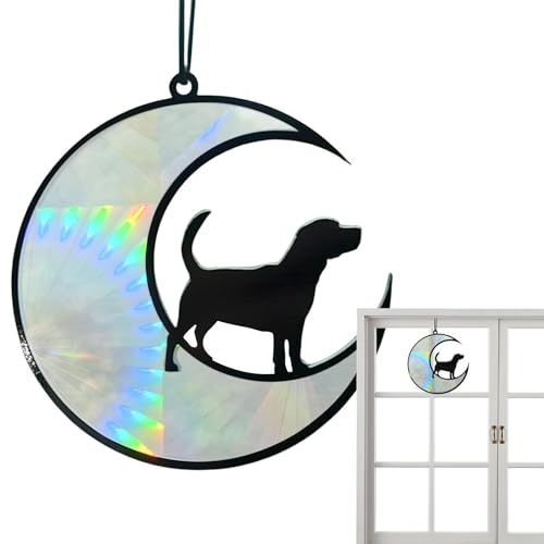 Walopola Haustier-Sonnenfänger für Hunde, Acryl, Buntglas, Gedenkdekoration, Lichtfänger für Haustierverlust, niedlich, exquisit für Wände, Veranden, Fenster, Balkone von Walopola