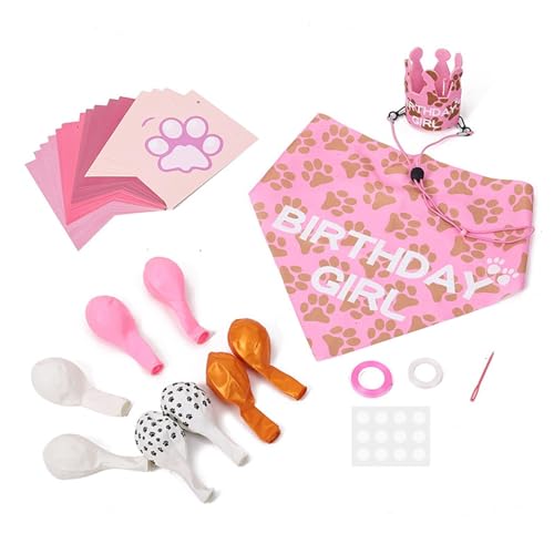 Walopola Hundehalstücher zum Geburtstag – Kreativer Hunde-Geburtstagshut, verstellbar, Hundehalstuch, Hunde-Mädchen-Geburtstagstuch-Set, lebendiges Feier-Design für kleine, mittelgroße Hunde und Walopola Hundehalstücher zum Geburtstag – Kreativer Hunde-Geburtstagshut, verstellbar, Hundehalstuch, Hunde-Mädchen-Geburtstagstuch-Set, lebendiges Feier-Design für kleine, mittelgroße Hunde und von Walopola