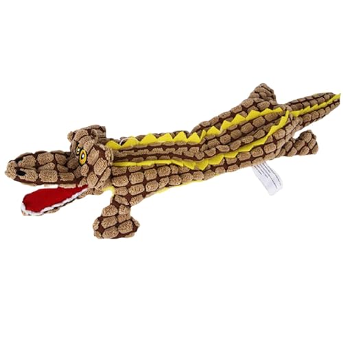 Walopola Quietschendes Plüschspielzeug für Hunde,Quietschendes Plüschspielzeug für Haustiere,Unzerstörbares Robustes Krokodilspielzeug - Unzerstörbar und robust, süßes Stofftier für Aggressive Kauer, von Walopola